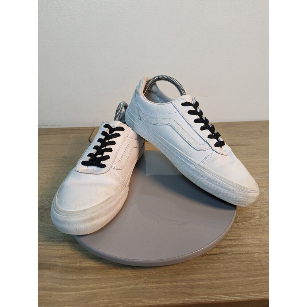 Vans Old Skool Sk8 Low Leather Skateboarding Shoes White Womens Size 8